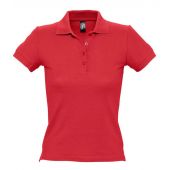 SOL'S Ladies People Cotton Piqué Polo Shirt - Red Size 3XL