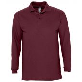 SOL'S Winter II Long Sleeve Cotton Piqué Polo Shirt - Burgundy Size XXL
