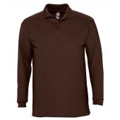 SOL'S Winter II Long Sleeve Cotton Piqué Polo Shirt - Chocolate Size XXL