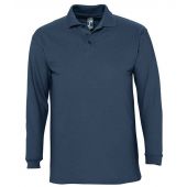 SOL'S Winter II Long Sleeve Cotton Piqué Polo Shirt - Denim Size XXL