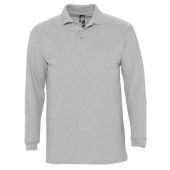 SOL'S Winter II Long Sleeve Cotton Piqué Polo Shirt - Grey Marl Size 3XL