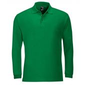 SOL'S Winter II Long Sleeve Cotton Piqué Polo Shirt - Kelly Green Size XXL