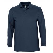 SOL'S Winter II Long Sleeve Cotton Piqué Polo Shirt - Navy Size 3XL
