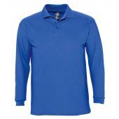 SOL'S Winter II Long Sleeve Cotton Piqué Polo Shirt - Royal Blue Size XXL