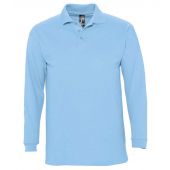 SOL'S Winter II Long Sleeve Cotton Piqué Polo Shirt - Sky Blue Size XXL