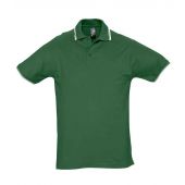 SOL'S Practice Tipped Cotton Piqué Polo Shirt - Golf Green/White Size S