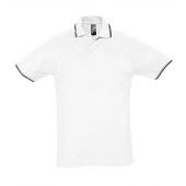 SOL'S Practice Tipped Cotton Piqué Polo Shirt - White/Navy Size XXL
