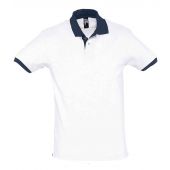 SOL'S Prince Contrast Cotton Piqué Polo Shirt - White/French Navy Size XXL