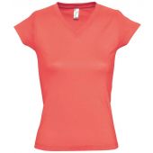 SOL'S Ladies Moon V Neck T-Shirt - Coral Size S