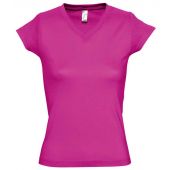 SOL'S Ladies Moon V Neck T-Shirt - Fuchsia Size 3XL
