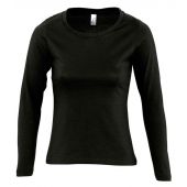 SOL'S Ladies Majestic Long Sleeve T-Shirt - Deep Black Size XXL