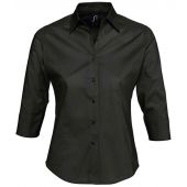 SOL'S Ladies Effect 3/4 Sleeve Fitted Shirt - Black Size XXL