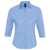 SOL'S Ladies Effect 3/4 Sleeve Fitted Shirt - Bright Sky Size XXL