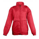 SOL'S Kids Surf Windbreaker Jacket - Red Size 15-16