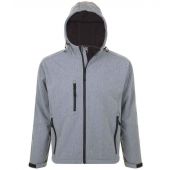 SOL'S Replay Hooded Soft Shell Jacket - Grey Marl Size XL