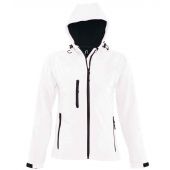 SOL'S Ladies Replay Hooded Soft Shell Jacket - White Size XXL