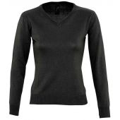 SOL'S Ladies Galaxy Cotton Acrylic V Neck Sweater - Black Size XXL