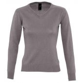 SOL'S Ladies Galaxy Cotton Acrylic V Neck Sweater - Medium Grey Size XXL
