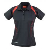 Spiro Ladies Team Spirit Polo Shirt - Black/Red Size XL/16