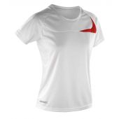 Spiro Ladies Dash Training Shirt - White/Red Size XL/16
