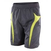 Spiro Micro-Lite Mesh Lined Team Shorts - Grey/Lime Green Size XXL