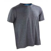 Spiro Fitness Shiny Marl T-Shirt - Phantom Grey/Ocean Blue Size S