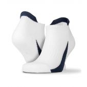 Spiro 3 Pack Sports Sneaker Socks - White/Navy Size L/XL