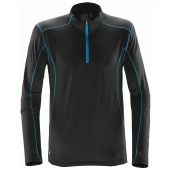 Stormtech Pulse Fleece Pullover Zip Neck Top - Black/Electric Blue Size XXL