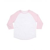 Superstar by Mantis Unisex 3/4 Sleeve Baseball T-Shirt - Pure White/Soft Pink Size XS