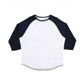 Superstar by Mantis Unisex 3/4 Sleeve Baseball T-Shirt - Pure White/Dark Navy Size XS