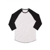 Superstar by Mantis Unisex 3/4 Sleeve Baseball T-Shirt - White/Black Size XXL