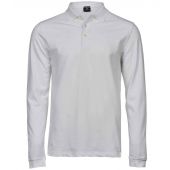 Tee Jays Luxury Stretch Long Sleeve Polo Shirt - White Size 3XL