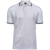 Tee Jays Luxury Stretch Tipped Polo Shirt - White/Navy Size 3XL