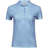 Tee Jays Ladies Luxury Stretch Polo Shirt - Light Blue Size 3XL