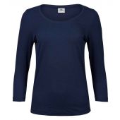 Tee Jays Ladies Stretch 3/4 Sleeve T-Shirt - Navy Size 3XL