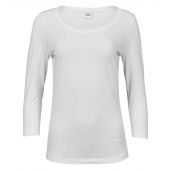 Tee Jays Ladies Stretch 3/4 Sleeve T-Shirt - White Size 3XL