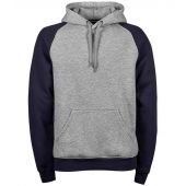 Tee Jays Two Tone Raglan Hooded Sweatshirt - Heather Grey/Navy Size 3XL