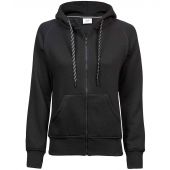 Tee Jays Ladies Fashion Zip Hooded Sweatshirt - Black Size XXL