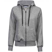 Tee Jays Ladies Fashion Zip Hooded Sweatshirt - Heather Grey Size XXL