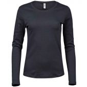 Tee Jays Ladies Long Sleeve Interlock T-Shirt - Dark Grey Size 3XL