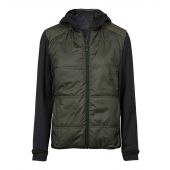 Tee Jays Ladies Hybrid-Stretch Hooded Jacket - Deep Green/Black Size 3XL