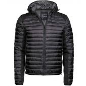 Tee Jays Crossover Hooded Padded Outdoor Jacket - Black/Black Melange Size 3XL