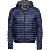 Tee Jays Crossover Hooded Padded Outdoor Jacket - Navy/Navy Melange Size 3XL