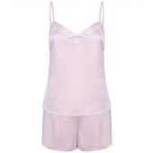 Towel City Ladies Satin Cami Short PJ's - Light Pink Size XL/XXL