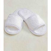 Towel City Classic Terry Slippers - White Size 8-11