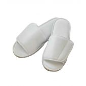 Towel City Open Toe Slippers - White Size 8-11
