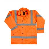 Warrior Hi-Vis Motorway Jacket - Fluorescent Orange Size 4XL