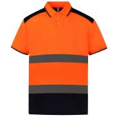 Yoko Two Tone Short Sleeve Polo Shirt - Orange/Navy Size 6XL
