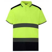 Yoko Two Tone Short Sleeve Polo Shirt - Yellow/Navy Size 6XL