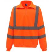 Yoko Hi-Vis Zip Neck Sweatshirt - Orange Size 3XL